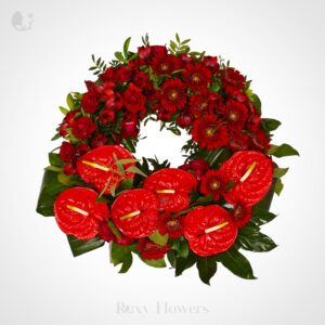 Coroana funerara sprayroses rosu