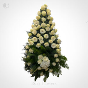 Coroană funerară cu trandafiri - Tribut de Eleganță